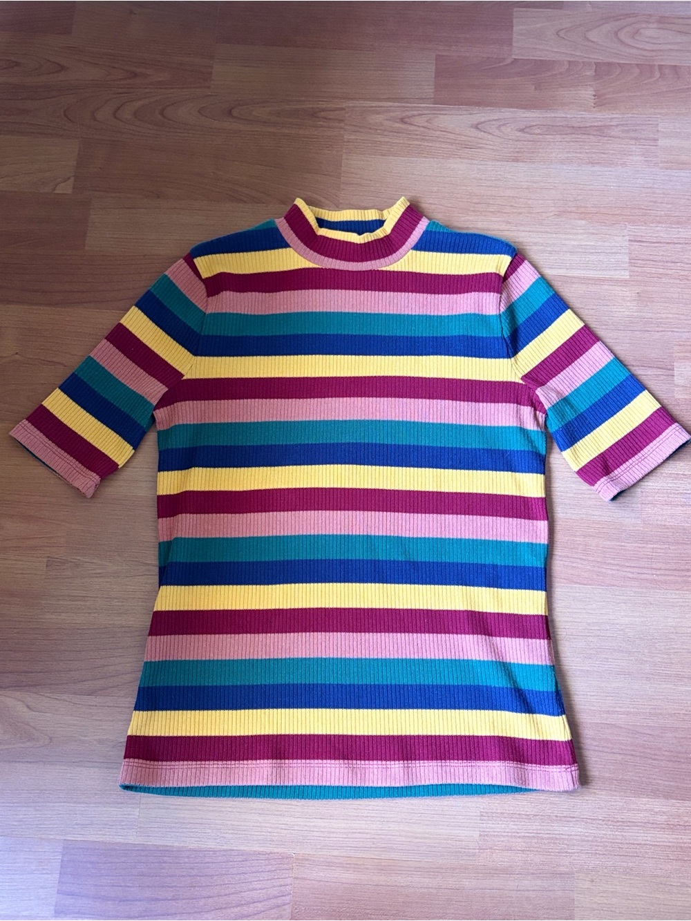 Madewell Rainbow 3/4 sleeve sweater type top mock neck - Picture 5 of 10